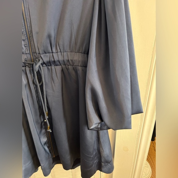 AUREUM Blue Tie Waist Puff Balloon Sleeve Dress - Picture 5 of 8